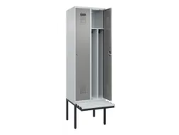 locker met bank,voor scheiding van kleding,HxBxD 2120x600x815mm,2vak