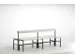 banc double,HxLxP 770x1500x725mm,barres alu,structure acier RAL7016