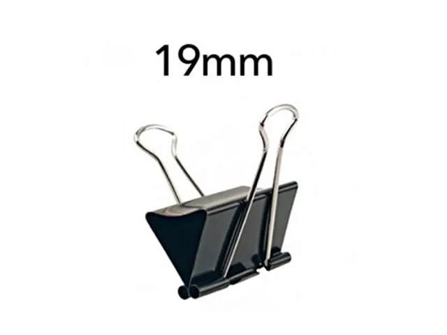 Office Products Foldbackclip 19mm Zwart 12 stuks