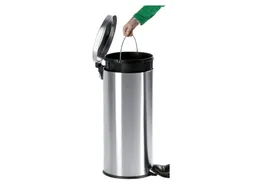 Afvalbak Pedaalemmer Rond 30 Liter Mat Rvs