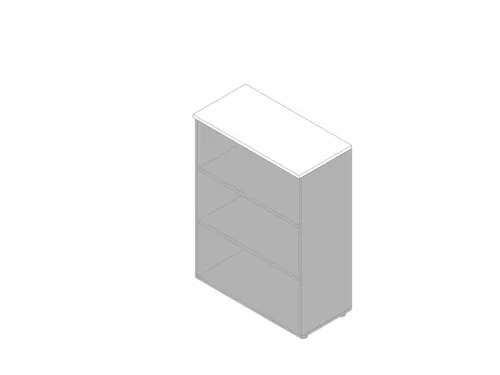kantoorstelling HxBxD 1232x900x450mm 3 OH 2xhouten vloer aluminium wit