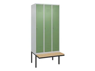 locker met bank,HxBxD 2120x900x815mm,3vak,vak B 300mm,cil.-slot - 1