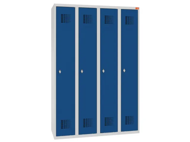 lockerkast,HxBxD 1800x1200x500mm,4vak,draaigrendel,sokkel,romp RAL7035