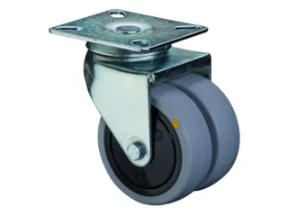 dubbel ESD-zwenkwiel,draagverm. 70kg,rubber-banden,ØxB 50x18mm - 1