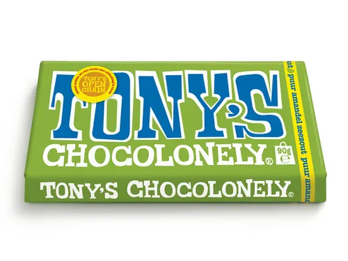 Chocolade Tony Chocolonely puur amandel zeezout reep 90 gram