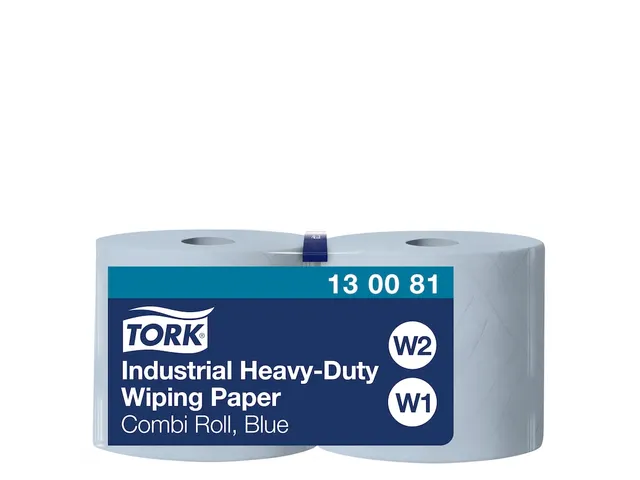 Poetspapier Tork Wiping Heavy-Duty W1/2 3-laags 119m blauw 130081