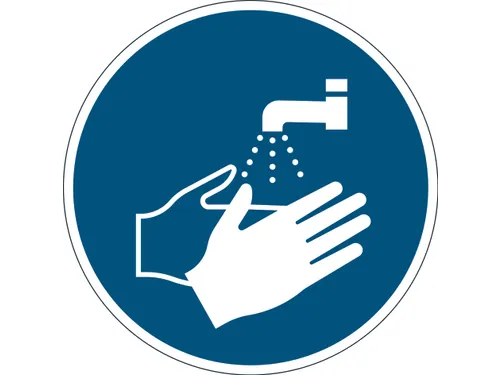 Verwijderbare vloersticker handen wassen