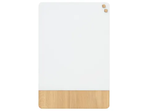 Glasmagneetbord Naga 60x80cm wit/eiken afgeronde hoeken