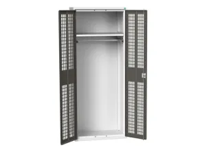 Lockerkast 2000x800x550mm 1 vak, dubbele ventilatiedeur, RAL7016 - 1