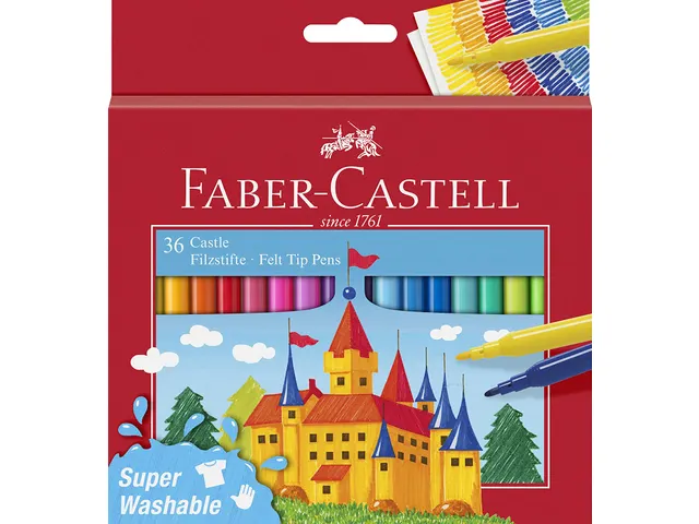 Viltstift Faber-Castell 36 stuks karton etui assorti