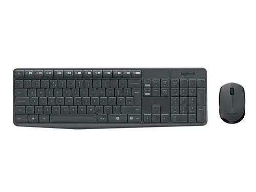 Logitech MK235 toetsenbord Inclusief muis USB QWERTZ Duits Grijs