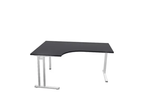 bureau in vrije vorm,HxBxD 740x1600x1200mm,vrije vorm,CC-zwart
