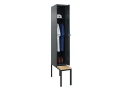 locker met bank,HxBxD 2120x300x815mm,1vak,vak B 300mm,draaigrendel