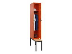 locker met bank,HxBxD 2120x300x815mm,1vak,vak B 300mm,draaigrendel