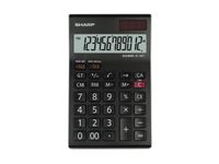 Calculator Sharp EL124TWH zwart-wit desk 12 digit