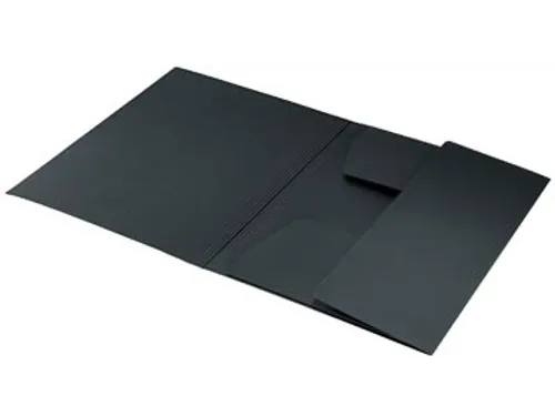Recycle elastomap met 3 kleppen uit karton A4 zwart