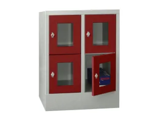 lockerkast,HxBxD 855x600x500mm,2x2vakken,RAL7035,front RAL3000 - 2