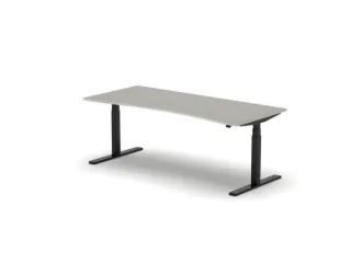 Elektrisch ihv bureau,HxBxD 650-1310x2000x900/800mm,blad lichtgrijs - 1