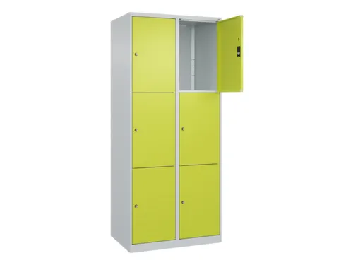 lockerkast,HxBxD 1850x800x500mm,2x3vakken,vak B 400mm,cil.-slot