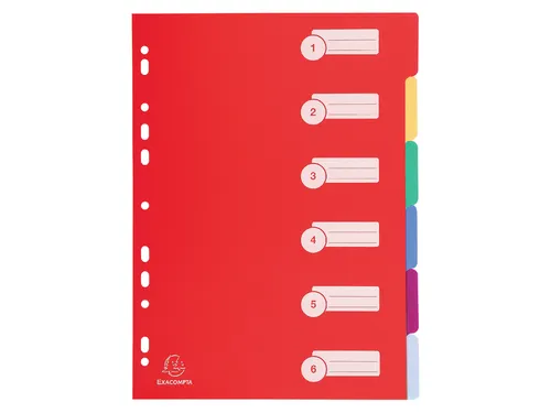 Tabbladen Exacompta A4 11-Gaats 6-Delig Assorti Pp