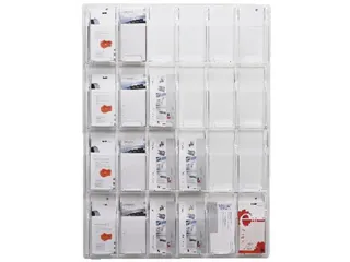 wandfolderhouder HxBxD 1045x766x51mm v. 24xDIN lang transparant - 1