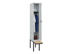locker met bank,HxBxD 2120x300x815mm,1vak,vak B 300mm,draaigrendel