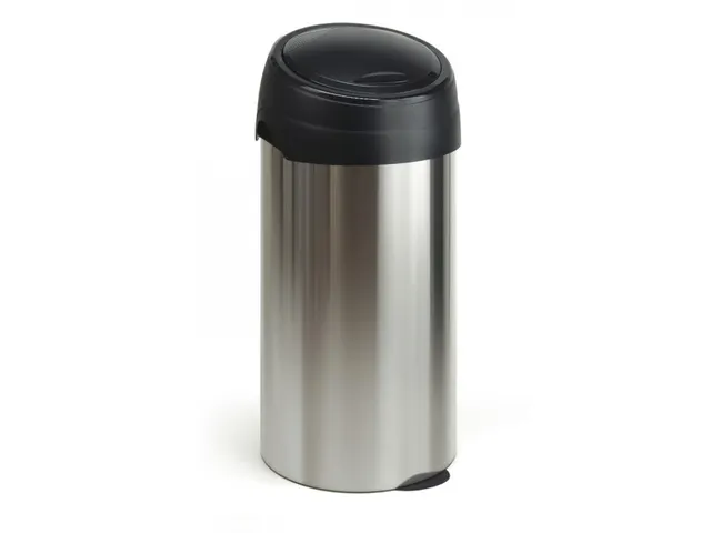 Ronde Afvalbak met touchdeksel 60 Liter RVS