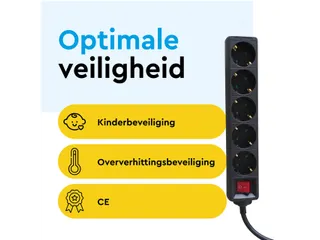 Stekkerdoos BRASQ 5 voudig 5 meter zwart - 6