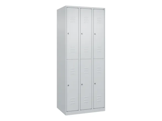 dubbeldekse locker,HxBxD 1850x750x500mm,3x2vak.,vak B 250mm,cil.-slot