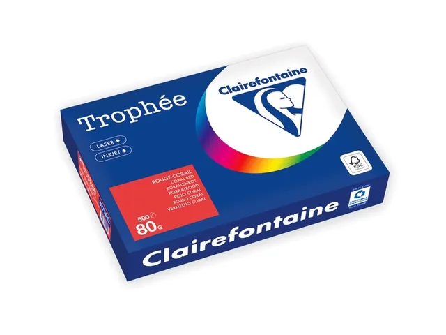 Trophée Intens gekleurd papier A4 80 gram 500vel Koraalrood