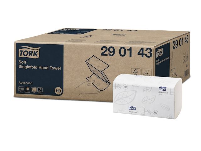 Handdoek Tork H3 290143 Advanced Z 2 laags singefold 23x23cm | MultifunctionalShop.nl