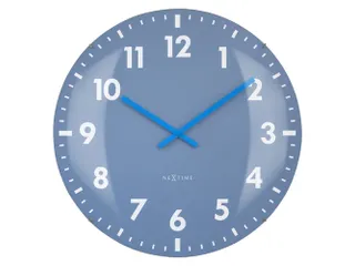 Wandklok Nextime dia 50cm bolvormig glas blauw kunststof Duomo - 1