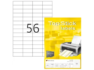Etiketten universele labels A4 permanent 52,5x21,2mm Wit 5600 stuks - 1