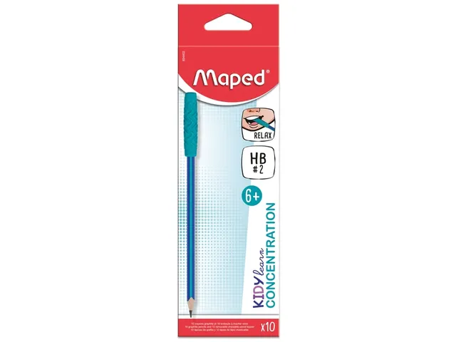 Maped Kidy Learn Grafietpotloden HB met Kauwtopper Blauw Doos met 10 S