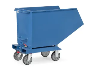 Afvalbakken 4702a Ral5007 750kg 450 liter Aftapkraan blauw - 2