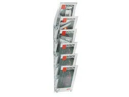 Prospectushouder Acryl 1130x230x190mm 6 Din A4 Bakken Frame Lichtgrijs