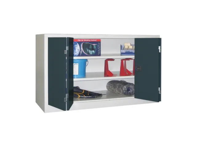 Ruime Vouwdeurkast 1000x1500x500mm 2legborden Ral7035 Front Ral7016