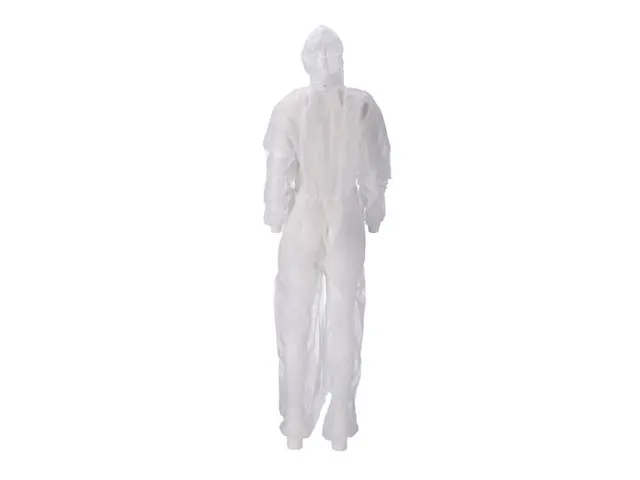 Coverall PP Non Woven Maat M Wit Ritssluiting 50 Stuks