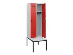 locker met bank,HxBxD 1950x600x815mm,2vak,vak B 300mm,draaigrendel