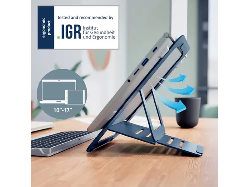 Laptopstandaard Leitz Ergo Aluminium plat verstelbaar