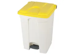 pedaalemmer,1x45l,HxBxD 600x398x410mm,romp PP wit,deksel PP geel