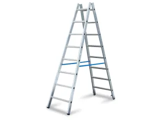 Bokladder Dubbelzijdig Aluminium L 2.35m 2x8sporten - 1