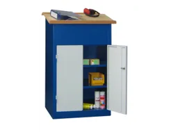 Massieve Lessenaarkast 1100/1200x700x600mm Ral 7035 Front Ral 6011