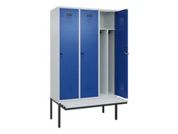 locker met bank,voor scheiding van kleding,HxBxD 2120x1200x815mm,3vak