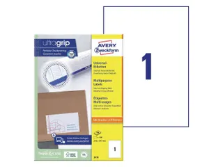 Etiket Avery Zweckform 3478 210x297mm A4 wit 100stuks - 2