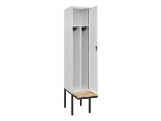 locker met bank,voor scheiding van kleding,HxBxD 2120x400x815mm,1vak - 1