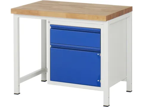 werkbank,RAL 7035/RAL 5010,HxBxD 840-1040x1000x700mm,beukblad