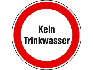 aanwijzingsbord,Geen drinkwater,PVC,om te verlijmen,Ø 100mm - 1