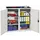 Materiaalkast 1000x1000x500mm 4legborden Uitschuifbaar 2laden Ral7035