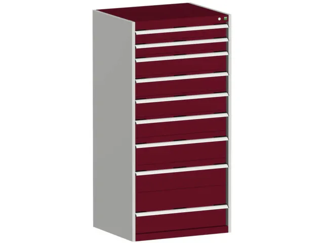 ladekast HxBxD 1600x800x650mm 9laden RAL7035 front RAL3004